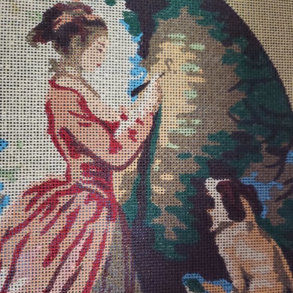 Needlepoint Girl with Dog Pattern - Picture 2 of 4